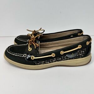 Sperry Black Flats Moccasin-Style Leather Loafers